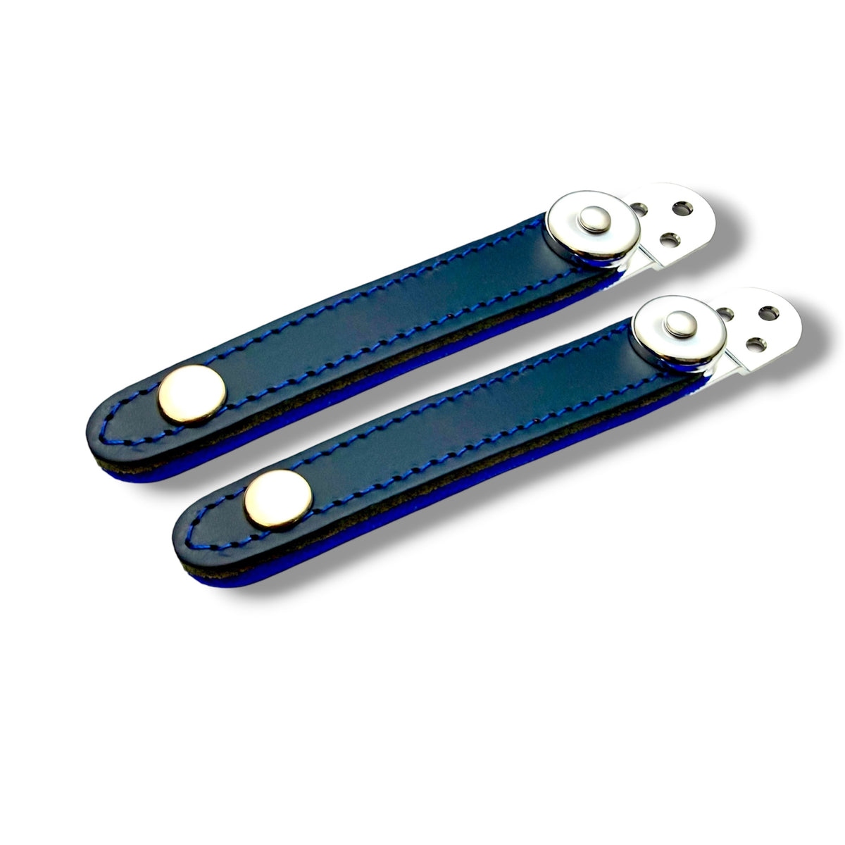 Broches 3 puntos cromo 9 cm AZUL