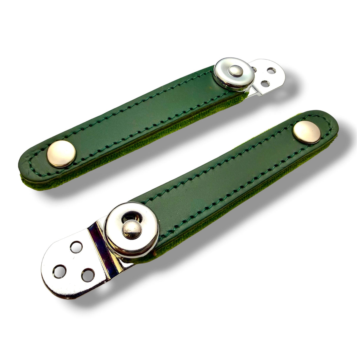 Broches 3 puntos cromo 9 cm VERDE