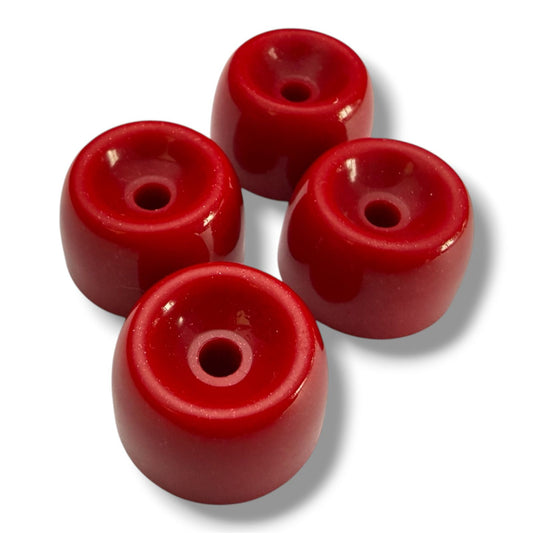 Set 4 patas plásticas con remache ROJO
